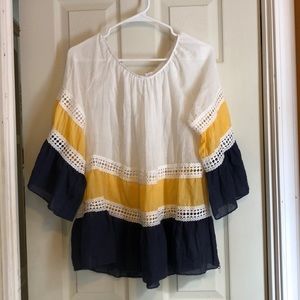 Blue, white, yellow Tunic